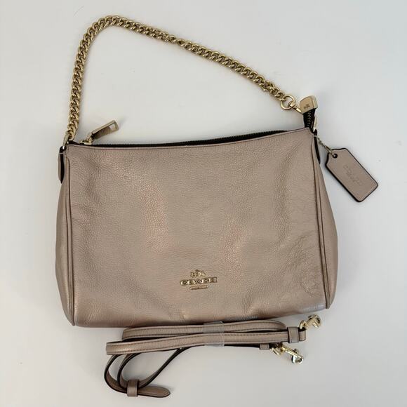 Coach Carry Crossbody Shoulder Handbag Purse Light Pink / Rose Gold F56126 - Picture 2 of 13